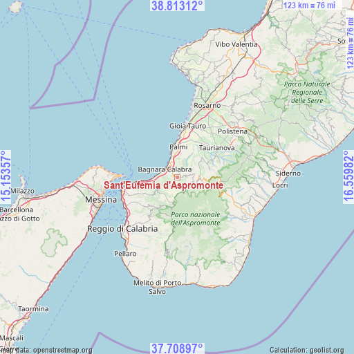 Sant'Eufemia d'Aspromonte on map