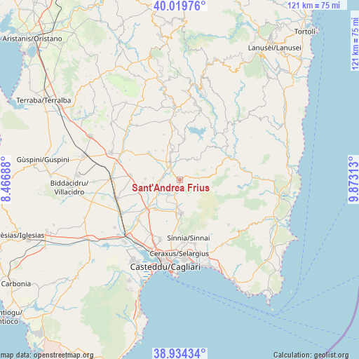 Sant'Andrea Frius on map