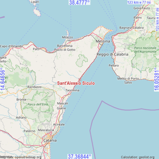 Sant'Alessio Siculo on map