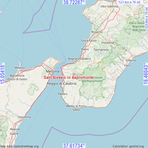 Sant'Alessio in Aspromonte on map