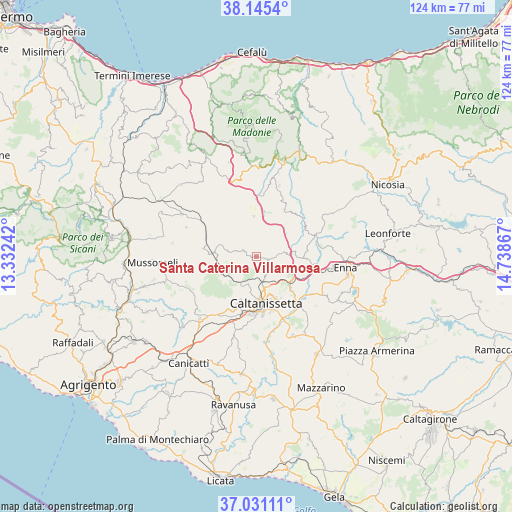 Santa Caterina Villarmosa on map