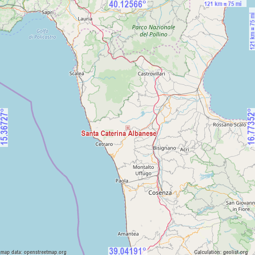 Santa Caterina Albanese on map