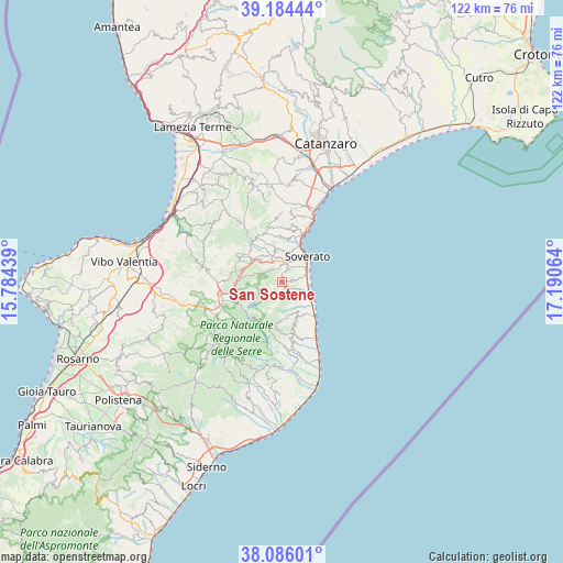 San Sostene on map