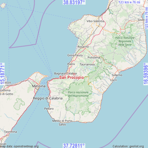 San Procopio on map