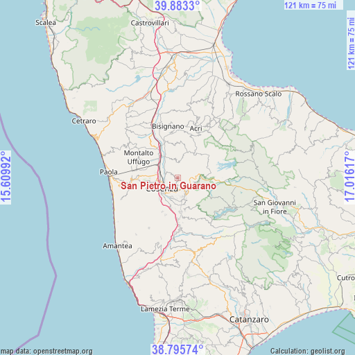 San Pietro in Guarano on map