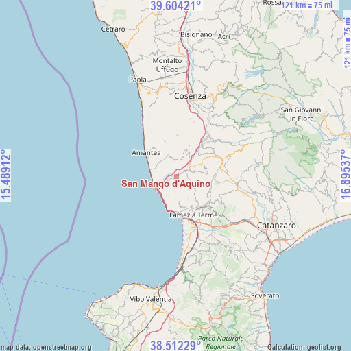 San Mango d'Aquino on map