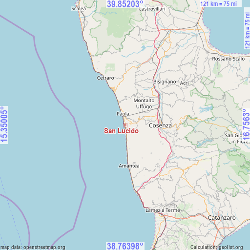 San Lucido on map