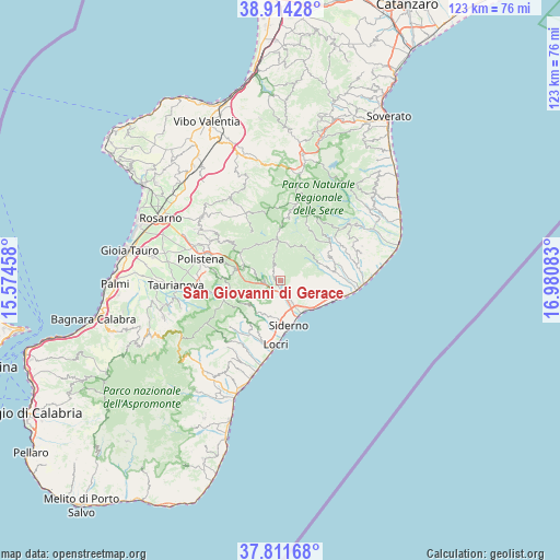 San Giovanni di Gerace on map