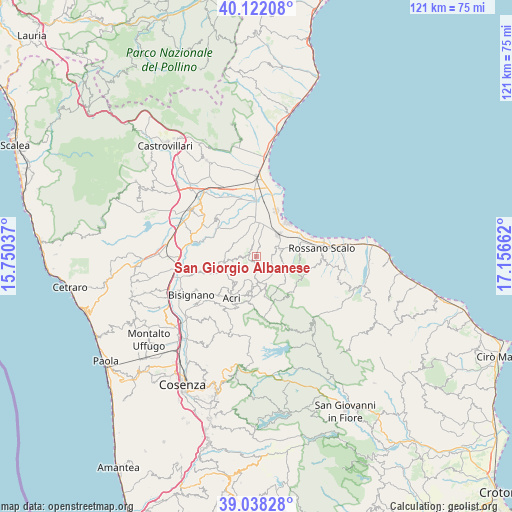 San Giorgio Albanese on map