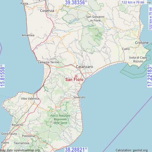 San Floro on map