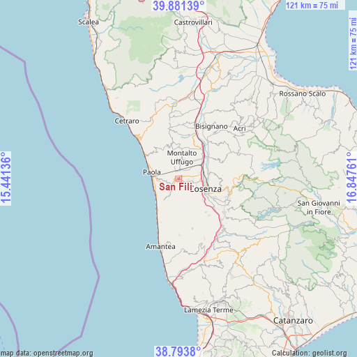 San Fili on map