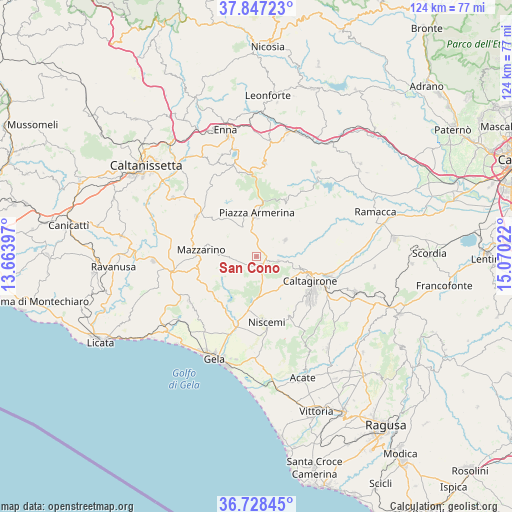 San Cono on map