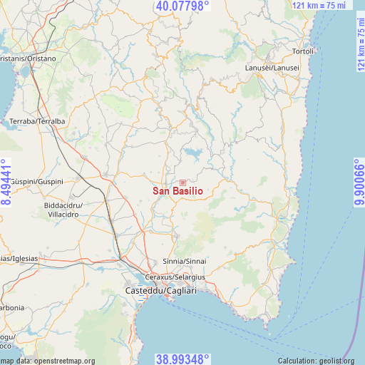 San Basilio on map