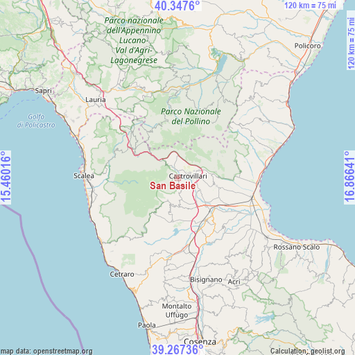 San Basile on map