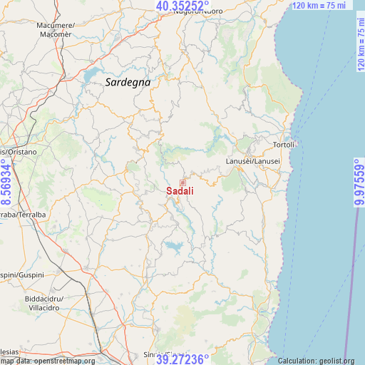 Sadali on map