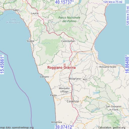 Roggiano Gravina on map