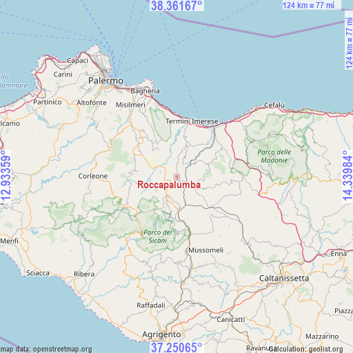 Roccapalumba on map