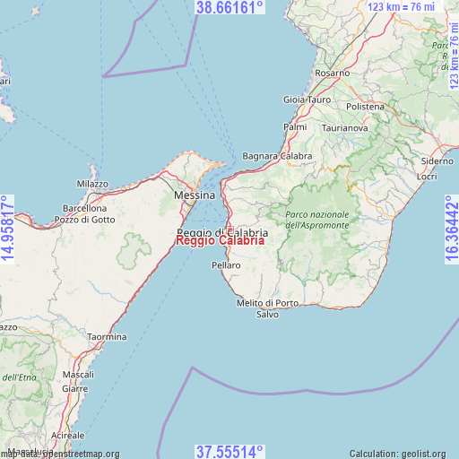 Reggio Calabria on map