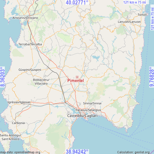 Pimentel on map