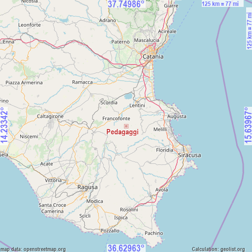 Pedagaggi on map