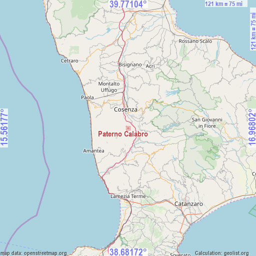 Paterno Calabro on map