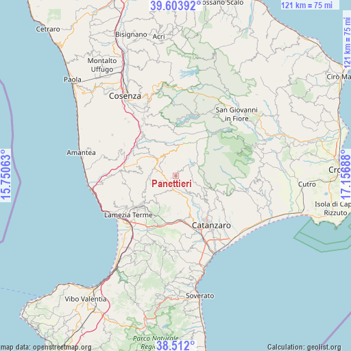 Panettieri on map