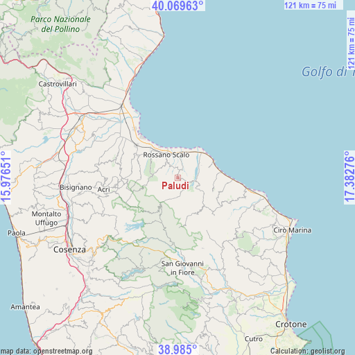 Paludi on map