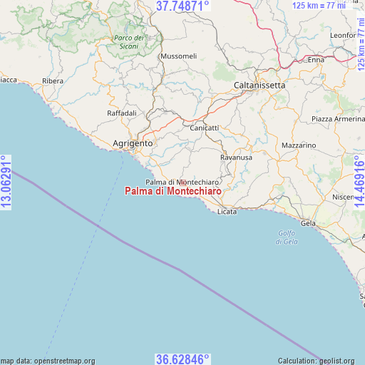 Palma di Montechiaro on map