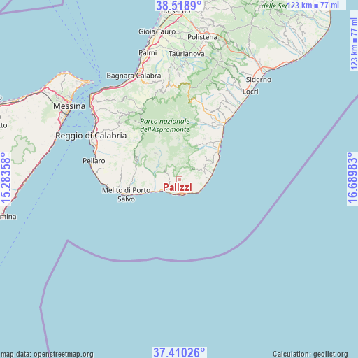 Palizzi on map