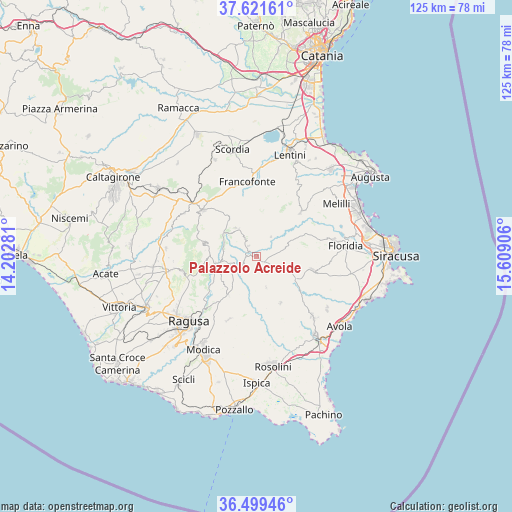 Palazzolo Acreide on map
