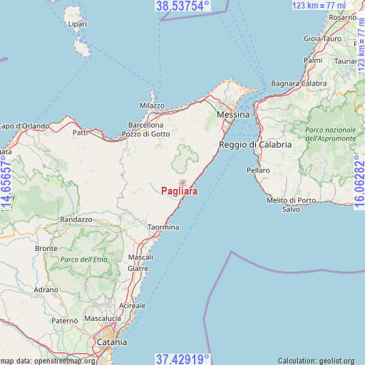 Pagliara on map