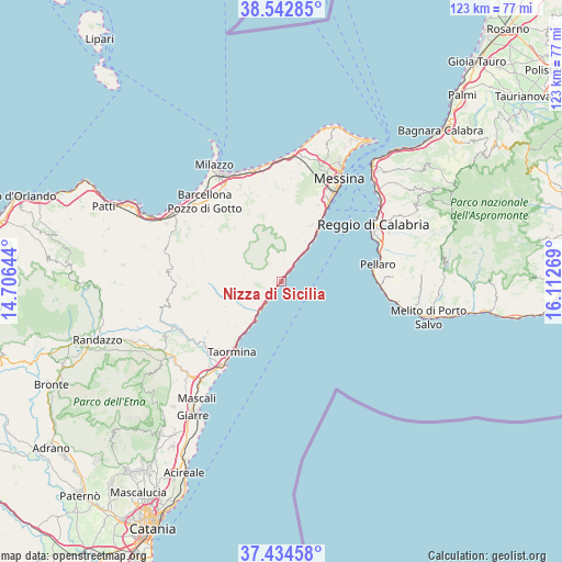 Nizza di Sicilia on map