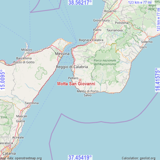 Motta San Giovanni on map