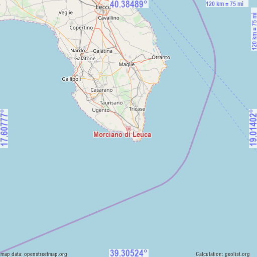 Morciano di Leuca on map