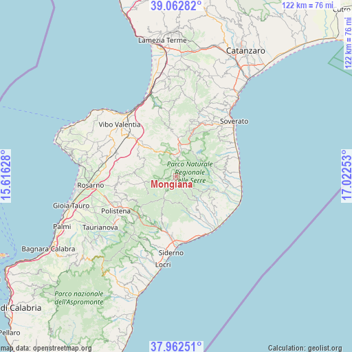 Mongiana on map