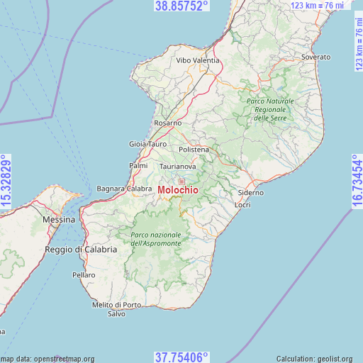 Molochio on map