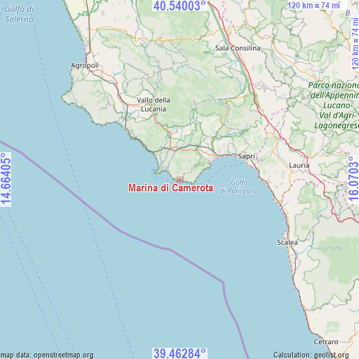 Marina di Camerota on map