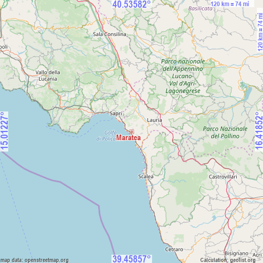 Maratea on map