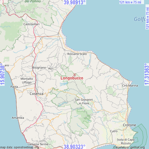 Longobucco on map