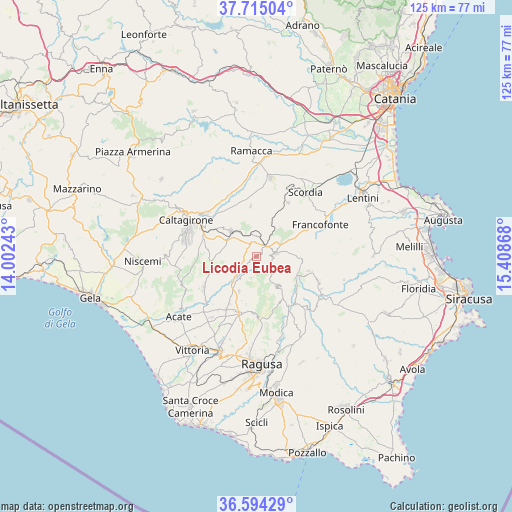 Licodia Eubea on map