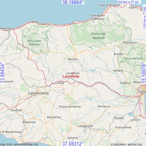 Leonforte on map