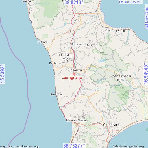 Laurignano on map