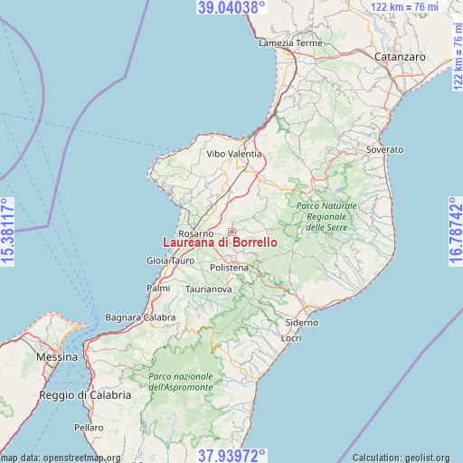 Laureana di Borrello on map