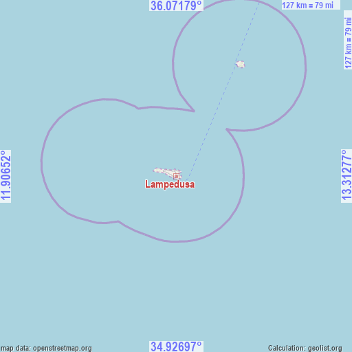Lampedusa on map
