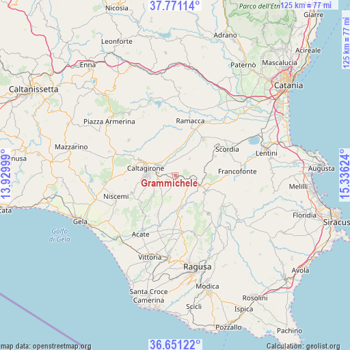 Grammichele on map