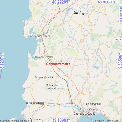 Gonnostramatza on map