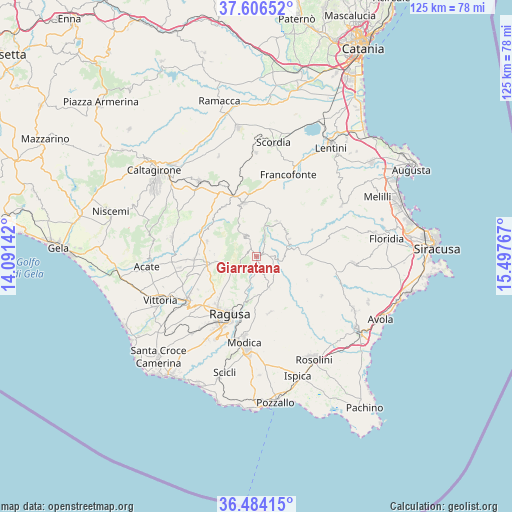 Giarratana on map