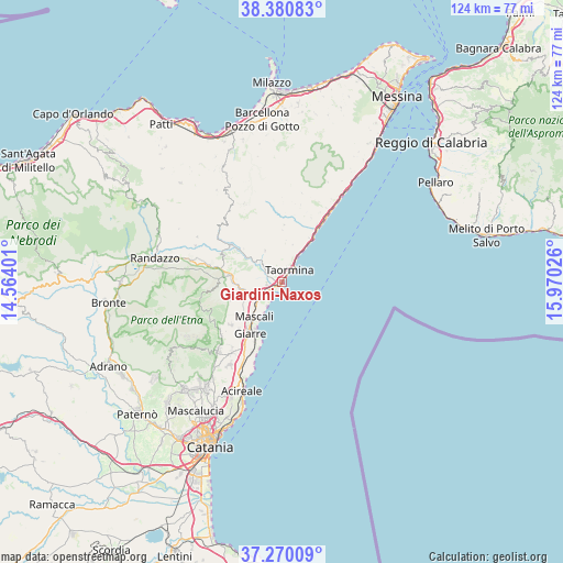 Giardini-Naxos on map