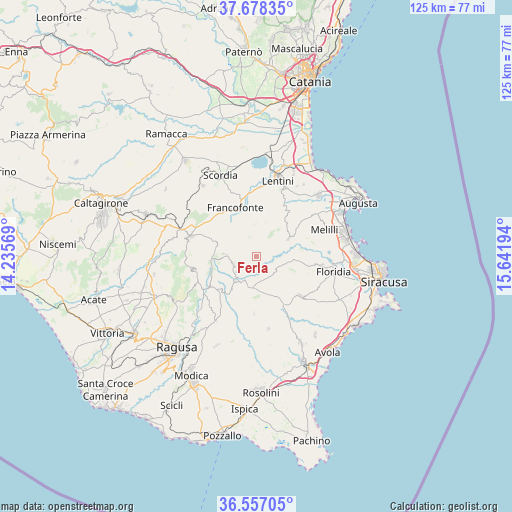 Ferla on map