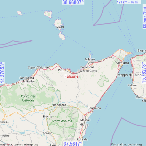 Falcone on map